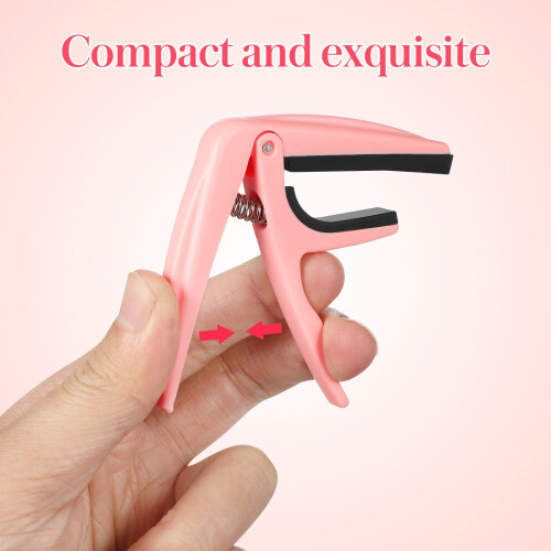 Pink Ukulele Capo Zinc Alloy Silicone Padding 2