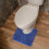 Tapete de Banho Azul Antiderrapante Absorvente em Formato de U 1020 polegadas 5