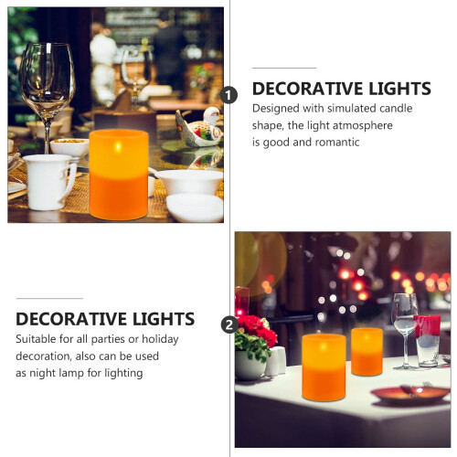 Flameless Flickering LED Candle Orange 7.5x7.5x10 cm 1