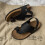 Retro sequined flip flops for girls, soft sole, black, size 6