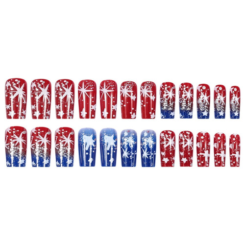 Acrylic Press-on Nails Ballet Style with Star Glitter 24 2