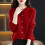 Women's Solid Color Knitted Cardigan Sweater Long Sleeve 2