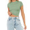 Dam Basic Crop Top Kortärmad Enfärgad T-shirt 2