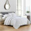 Twin Quilt Set White Geometric Diamond Stitched Microfiber 2