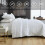 Twin Quilt Set White Geometric Diamond Stitched Microfiber 5