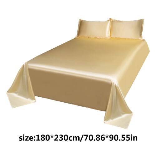 Ice Silk Bed Sheet Set 3-Piece Soft Breathable Washable 2