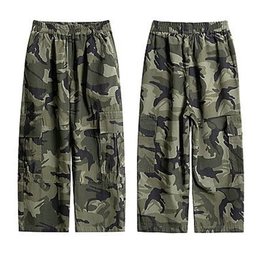 Pantalon cargo camouflage garçon, taille élastique, jambes larges, vert, taille 9-10 2