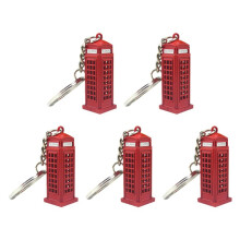 5X Vintage Cabine Telephonique Britannique Miniature London Voiture Porte-Cles Porte-Cles Moule Sous Pression Keychain Cadeau