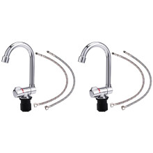 2X Robinet RV Pliable Universel pour Voiture Caravane RV Rotation à 360 Mélangeur D'Eau Froide et Chaude Robinet D'Eau, 1/2
