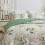 King Botanical Comforter Set Green Gold Leaves White 3pcs 4