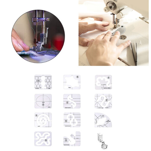 Clear Acrylic Free-Motion Quilting Template Set 13 pcs 1