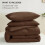 Queen Brown Comforter Set 3-Piece Breathable Quilted 3