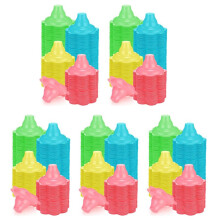 1000 Pieces 4 Oz Colorful Shaved Ice Cups Flower Shaped Snow Cone Cups Leak Proof Plastic Snack Ice Cream Bowls