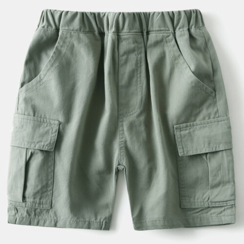 Cargoshorts til barn i grønn elastisk midje, 3–4 år 1