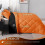 Queen Comforter Set Orange Black 3-Piece All-Season 4