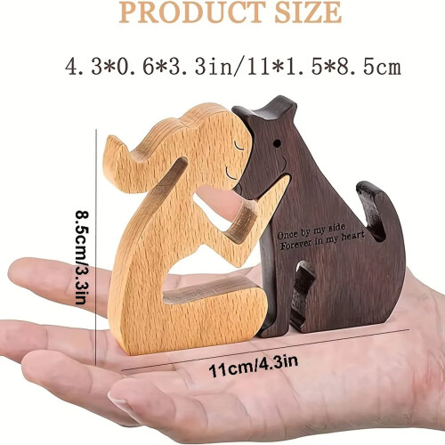 Dřevěná socha psa v severském stylu 10,3 x 8,3 cm 2
