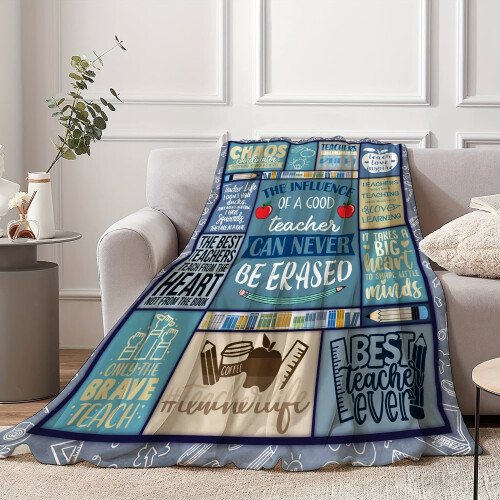 Teacher Appreciation Flannel Throw Blanket Purple 280g 2