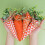 Easter carrot hanging ornaments set orange fabric 4-piece 4