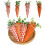 Easter carrot hanging ornaments set orange fabric 4-piece 5