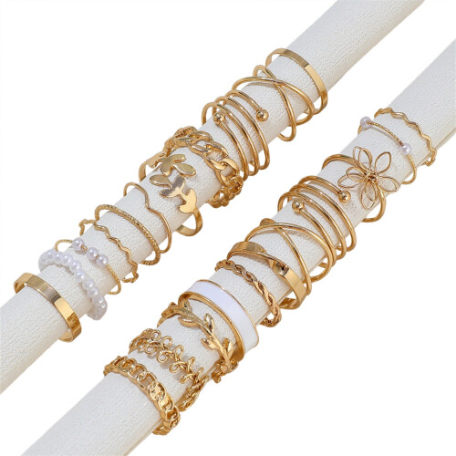 Gold Knuckle Rings Set Vintage Boho Style 22-Piece 1