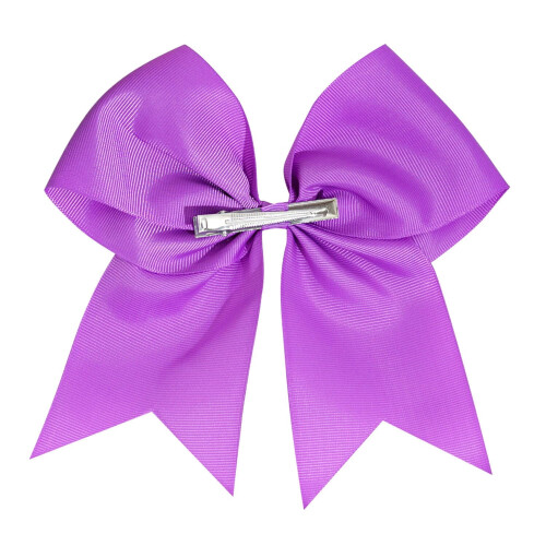 Cheer Hair Bow Clips White 8 Inch 2 Pack 2
