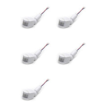 5X LED Light Motion Sensor PIR Infrared Detector Automatic Movement Detector Auto Off Outdoor, 12V White