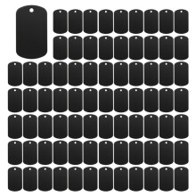 150 Pcs Metal Stamping Blanks Black for Stamping, Engraving Blanks Aluminum Stamping Blanks Keychain Blank Dog Tag