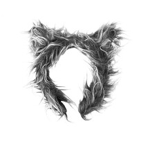 Bandă de păr gri cu urechi de vârcolac, accesoriu pentru costum de animal