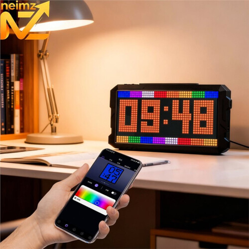 LED Pixel Screen Clock RGB Nightlight DIY Graffiti Animation Drawing Panel for Game Room Decor Gift Idea Pixel 24x48 1