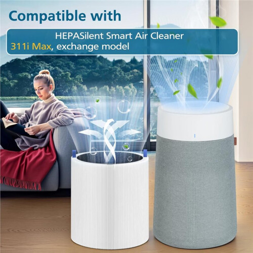 2 Pack 311i Max Replacement Filter, Compatible for  Pure 311i Max Air Purifier 2