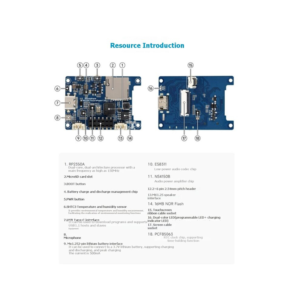 RP2350 1.54inch E-Paper Display Development Board 200 X 200 Resolution ...