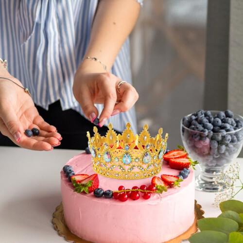 Alloy Crown Cake Topper with Rhinestones Type 3 2