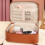 Make-uptas van leer, reisorganizer met vakjes voor make-upborstels 8