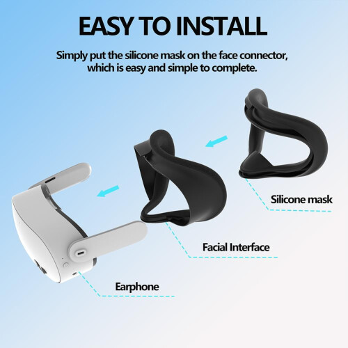 Cúisín aghaidhe silicone scáthaithe Meta Quest3VR 1 phíosa 1