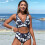 Women's bikini swimsuit with coconut tree print 2 piece 2