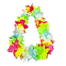 Tocado de corona de flores hawaianas de tela artificial para el cuello