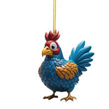 Colgante de coche con forma de gallo, adorno navideño para el hogar, 1 unidad.