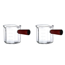 Tasse à café expresso en verre avec manche en bois 120 ml