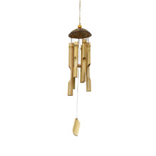 Campanillas de viento para decoración exterior del hogar, color marrón, 46 cm.