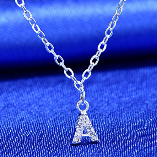 Meidiya 925 Sterling Silver Initial Pendant Necklace A-Z