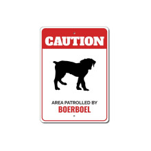 Boerboel járőrözéssel figyelmeztető fémtábla 8x12 hüvelyk