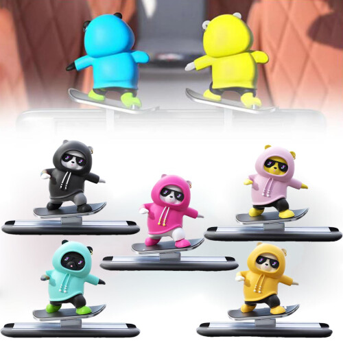 Ornament de bord ursuleț skateboard decor interior mașină1 2