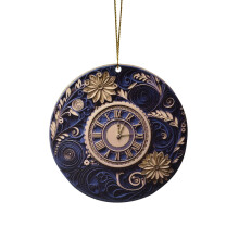 Christmas acrylic pendant navy blue gold home decoration
