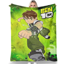 Ben10 Flanell-Wohndecke, ultraweiches Mikrofleece, 152 cm x