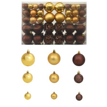 Aibecy Christmas ornament ball set brown bronze gold 100 pcs