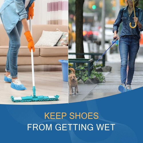 Disposable Non-slip Shoe Covers Blue Large 200 pcs 2