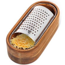 Râpe à fromage en acier inoxydable avec manche en bois (1 pièce)