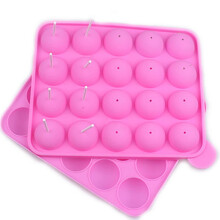 Silikónová forma na muffiny s nepriľnavým povrchom, 20 priehlbín, ružová
