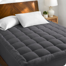 Protège-matelas en coton, profondeur 53 cm, gris