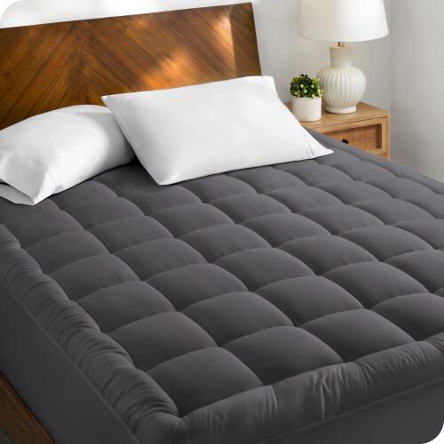 Protège-matelas en coton, profondeur 53 cm, gris
